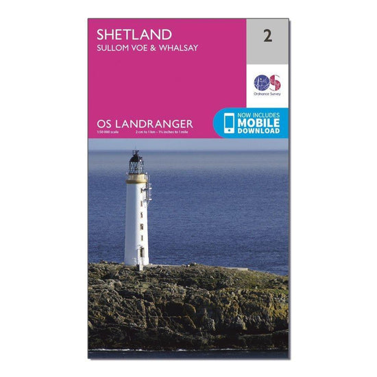 Landranger 2 Shetland Sullom Voe Whalsay Map With Digital Version