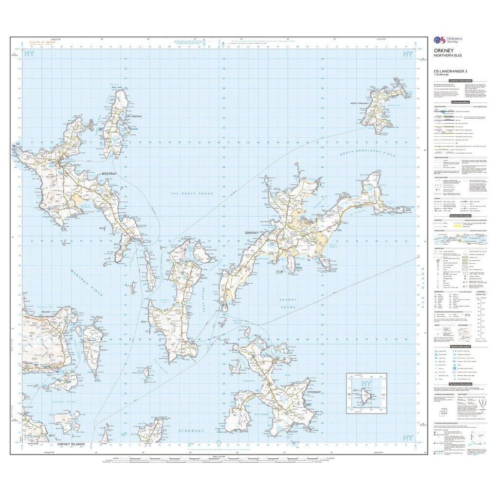 Landranger 5 Orkney Northern Isles Map With Digital Version