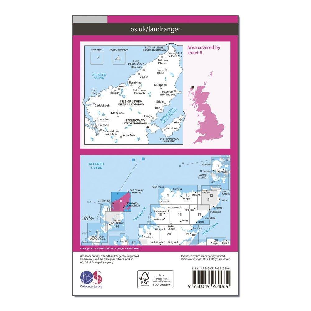 Landranger 8 Stornaway North Lewis Map With Digital Version