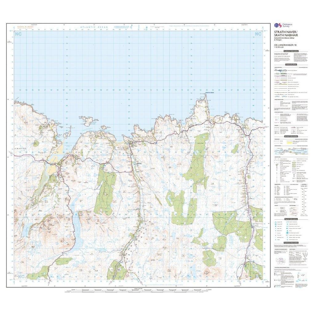 Landranger 10 Strathnaver, Bettyhill & Tongue Map With Digital Version