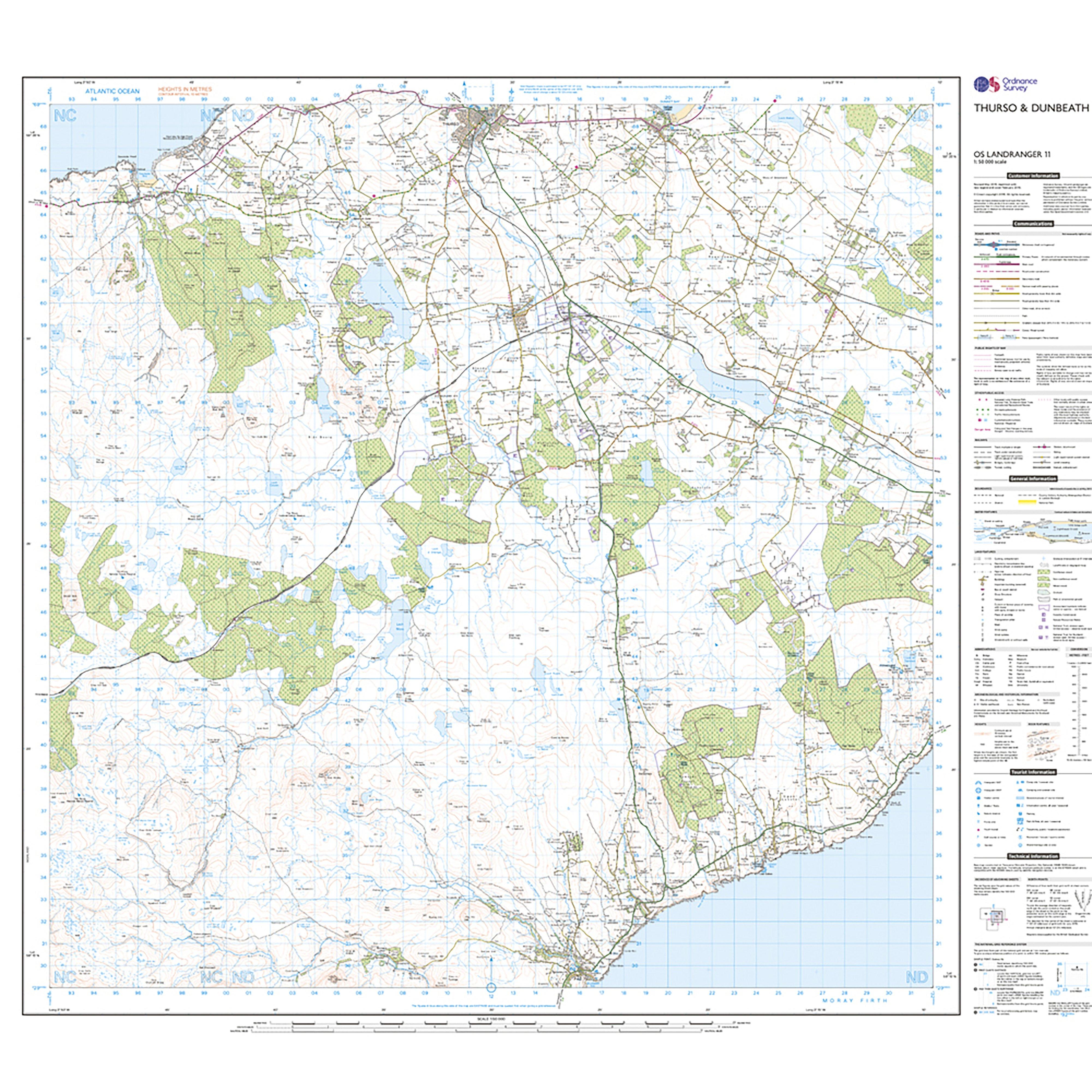 Landranger 11 Thurso & Dunbeath Map With Digital Version