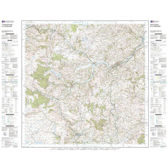 OS Landranger 136 Newtown & Llanidloes Map