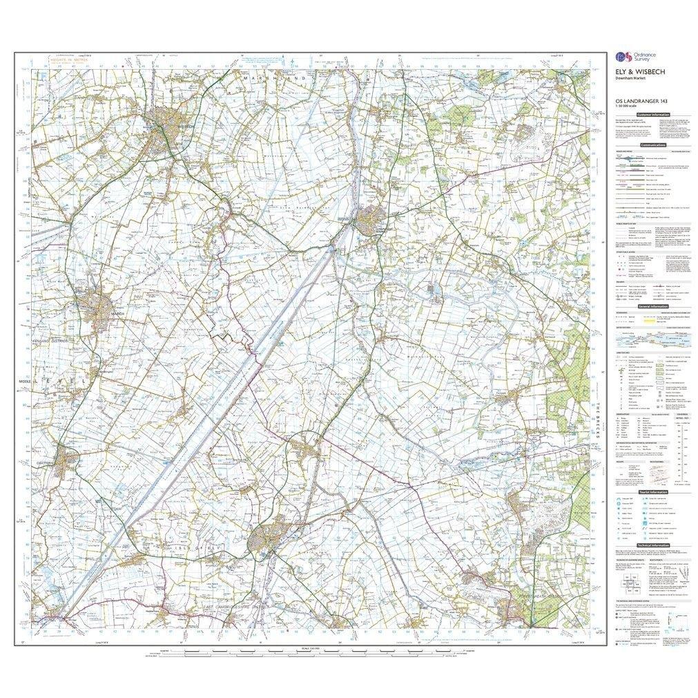 Landranger 143 Ely & Wisbech, Downham Market Map With Digital Version