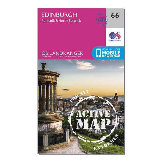 Landranger Active 66 Edinburgh Penicuik North Berwick Map With Digital Version