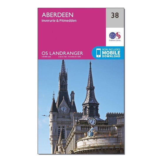 Landranger 38 Aberdeen, Inverurie & Pitmedden Map With Digital Version