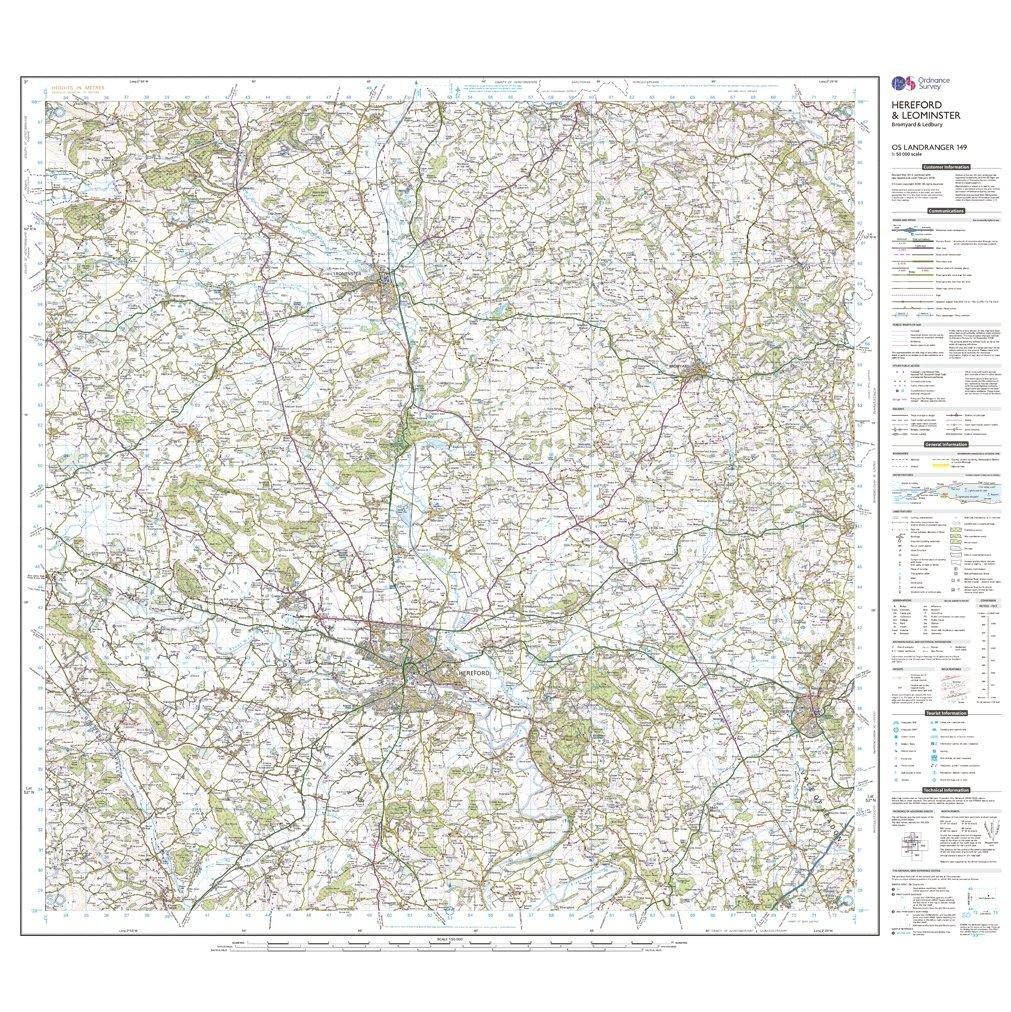 Landranger 149 Hereford & Leominster, Bromyard & Ledbury Map With Digital Version