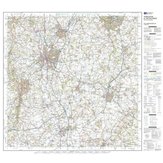 Landranger 150 Worcester & The Malverns, Evesham & Tewkesbury Map With Digital Version