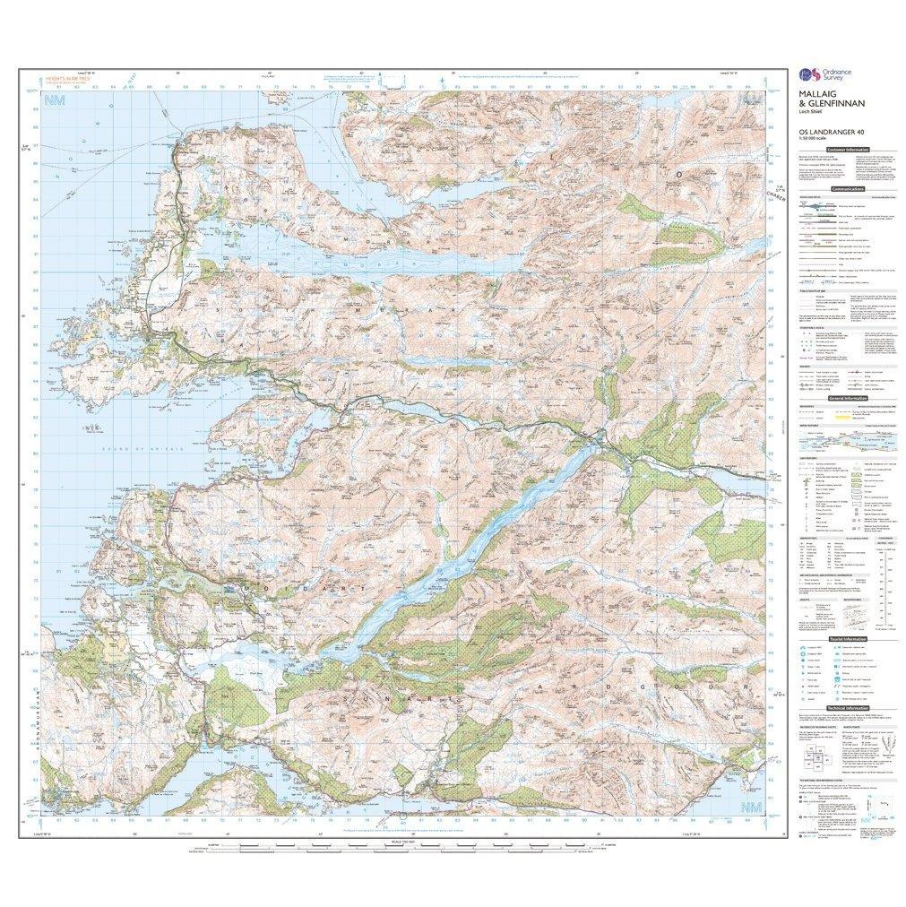 Landranger 40 Mallaig & Glenfinnan, Loch Shiel Map With Digital Version