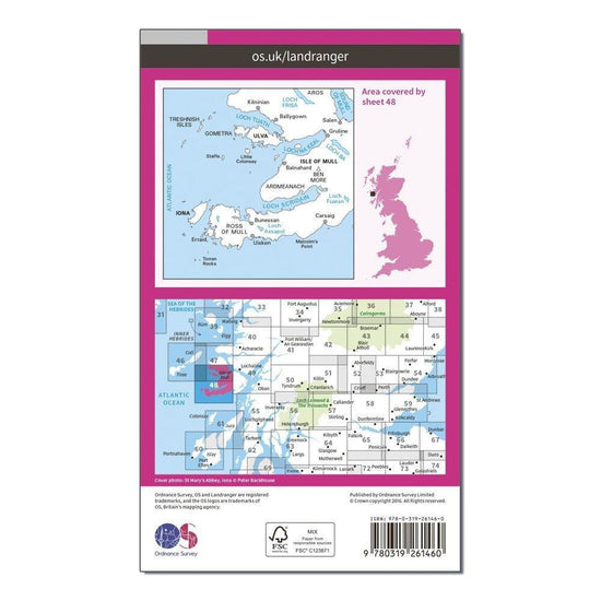 Landranger 48 Iona West Mull Ulva Map With Digital Version