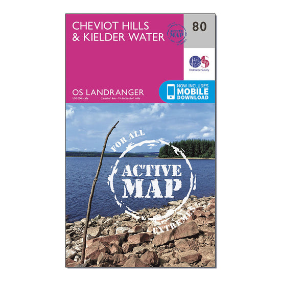 "Landranger Active 80 Cheviot Hills Kielder Water Map With Digital Version"""