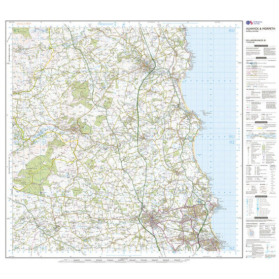 Landranger Active 81 Alnwick & Morpeth, Rothbury & Amble Map With Digital Version