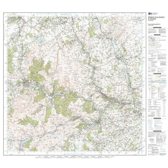Landranger 73 Peebles, Galashiels & Selkirk, Tweed Valley Map With Digital Version