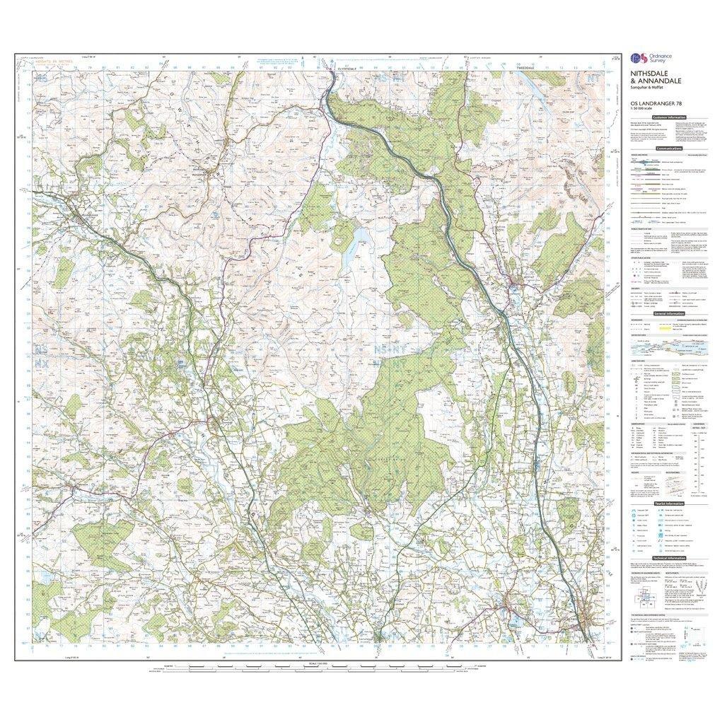 Landranger 78 Nithsdale & Annandale, Sanquhar & Moffat Map With Digital Version