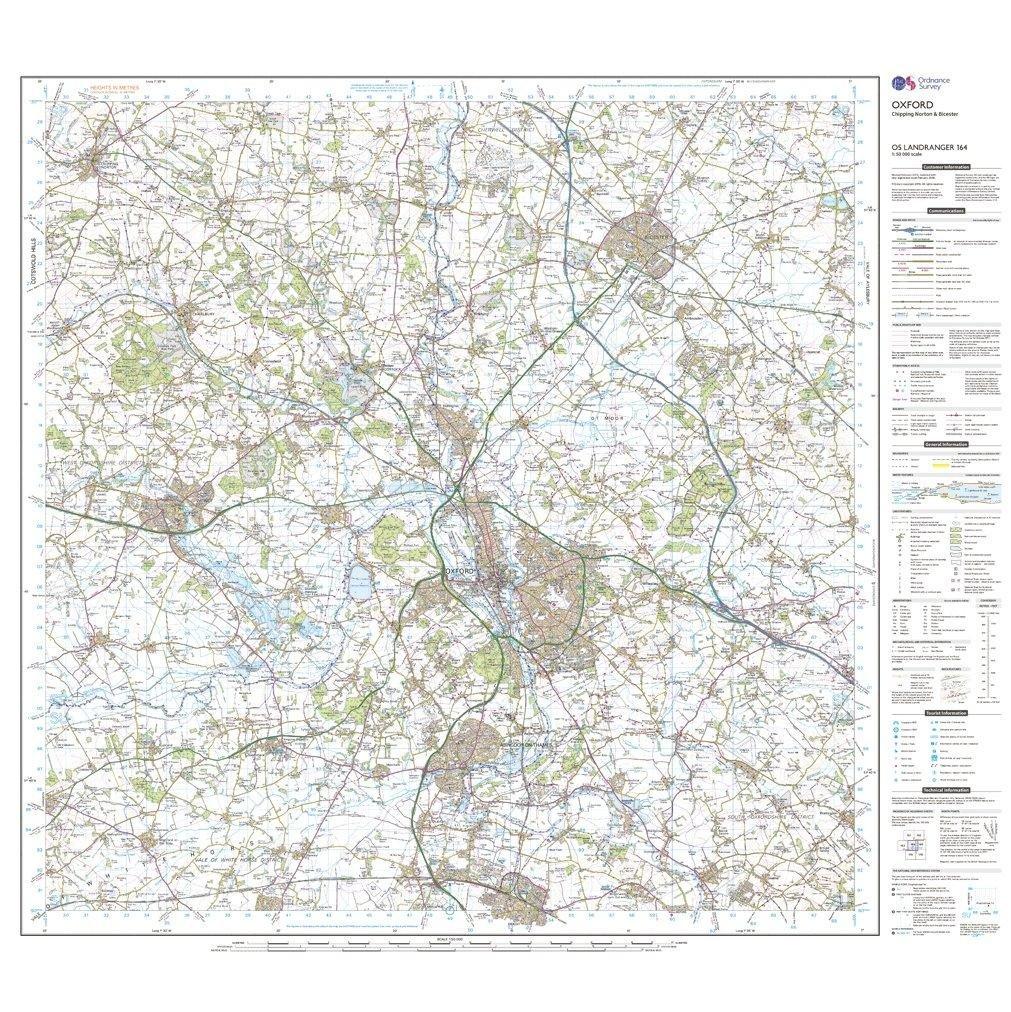 Landranger 164 Oxford, Chipping Norton & Bicester Map With Digital Version