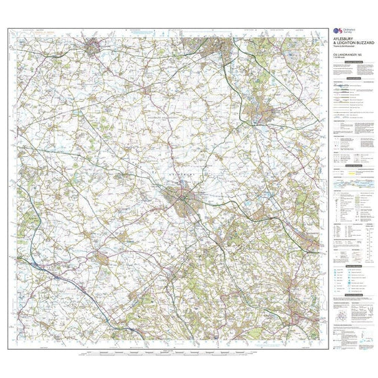 Landranger 165 Aylesbury, Leighton Buzzard, Thame & Berkhamstead Map With Digital Version