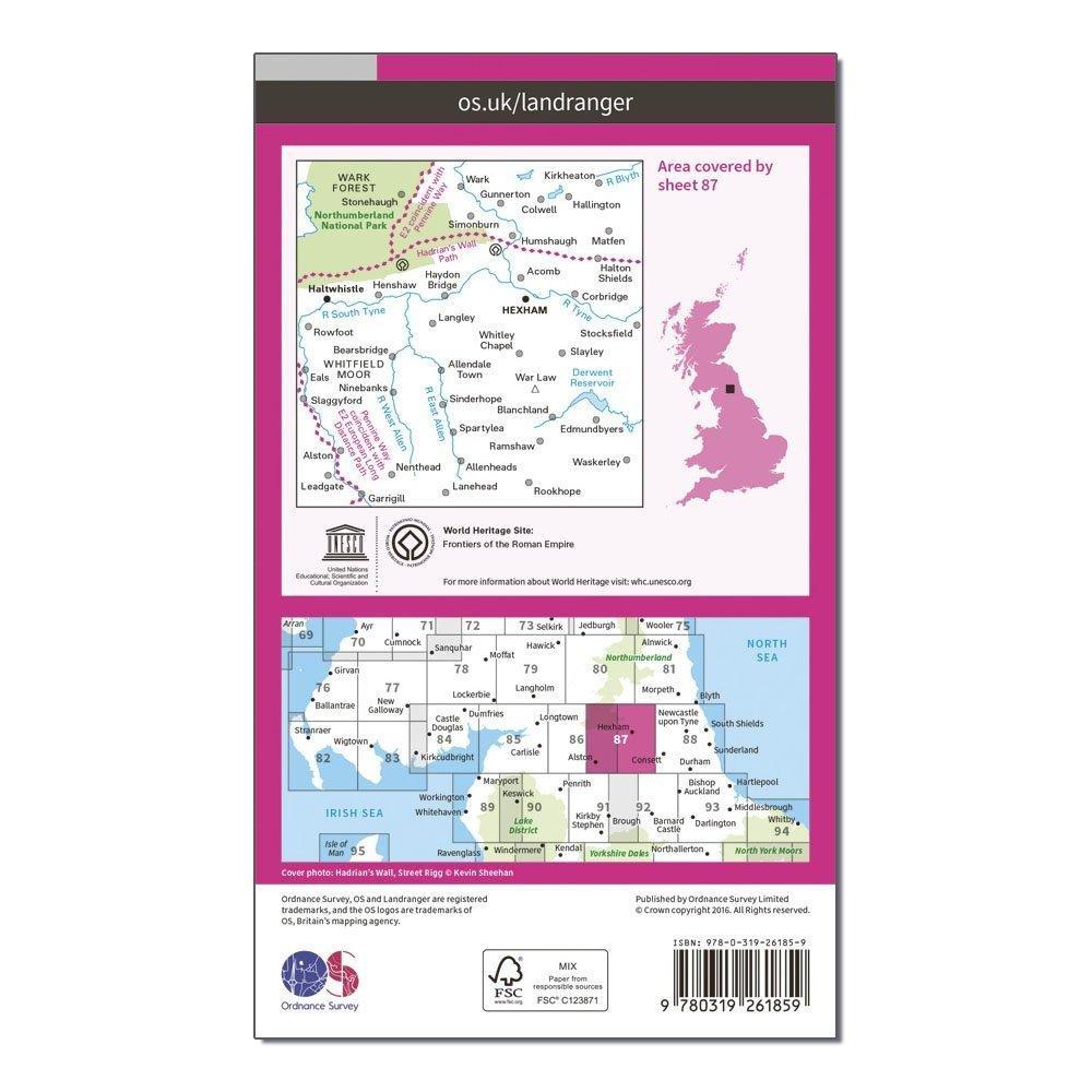 Landranger 87 Hexham & Haltwhistle Map With Digital Version