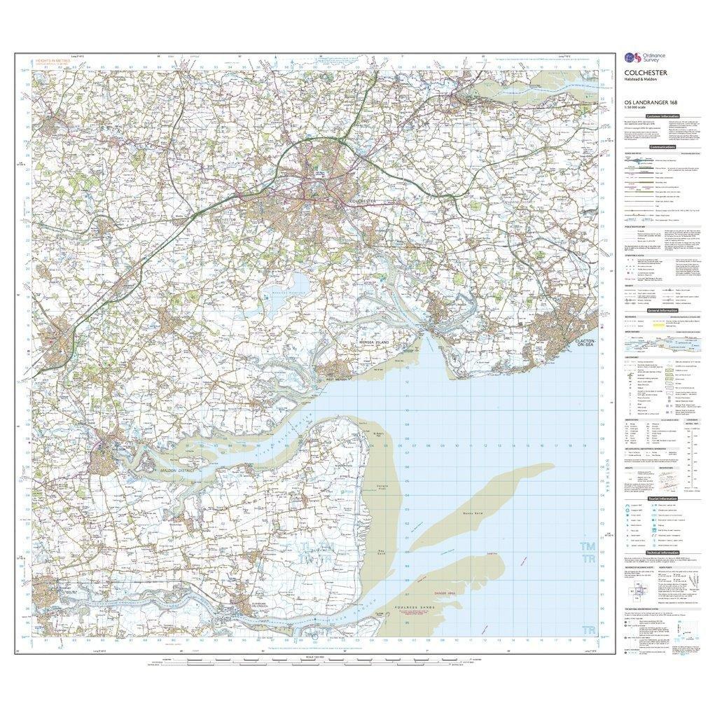 Landranger 168 Colchester Halstead Maldon Map With Digital Version
