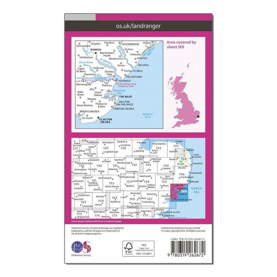 Landranger 169 Ipswich, The Naze & Clacton-on-Sea Map With Digital Version