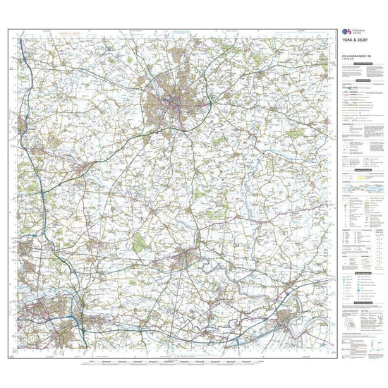 Landranger 105 York & Selby Map With Digital Version