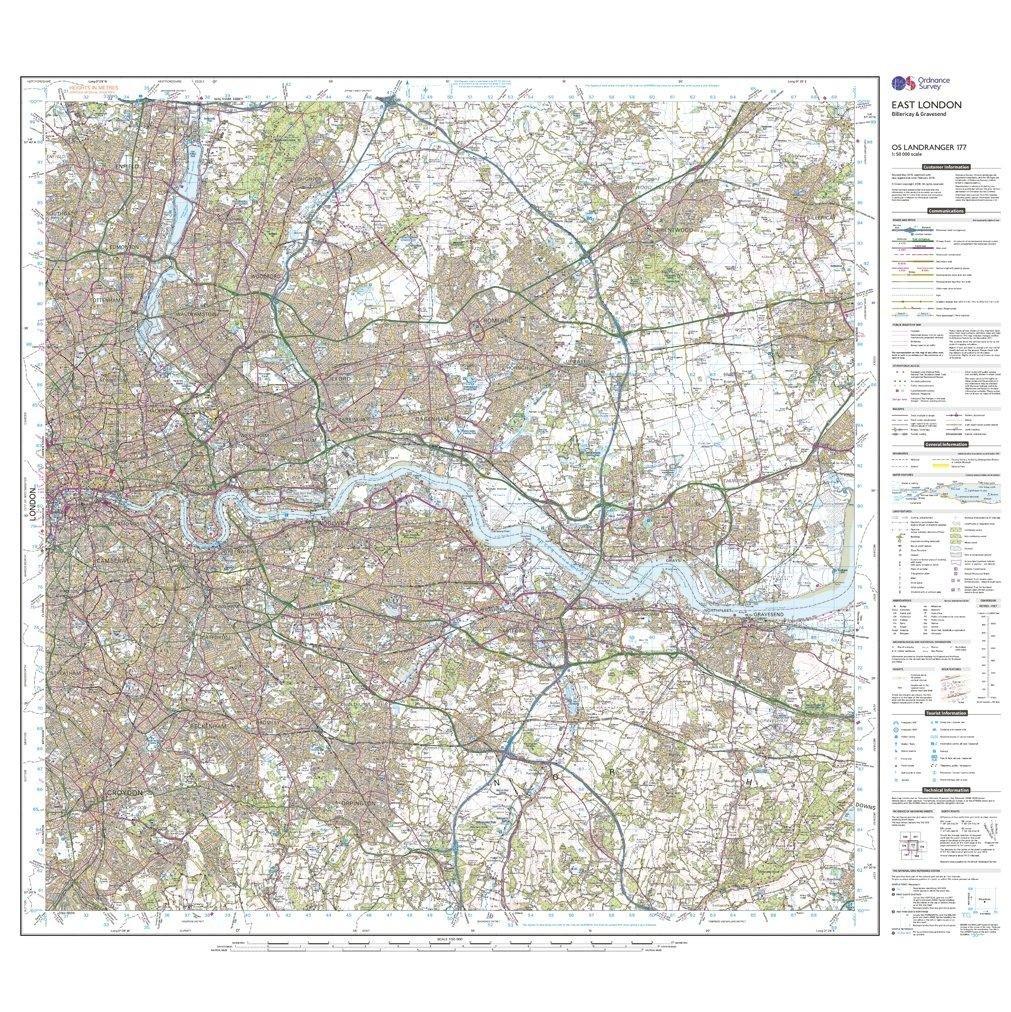 Landranger 177 East London, Billericay & Gravesend Map With Digital Version