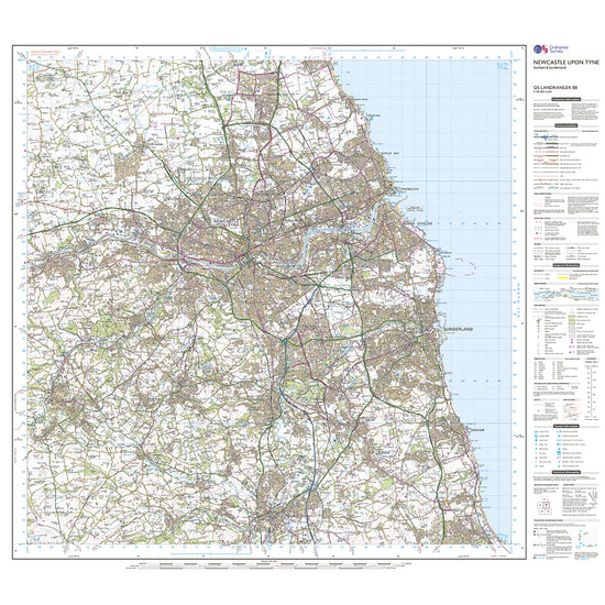 Landranger Active 88 Newcastle upon Tyne, Durham & Sunderland Map With Digital Version