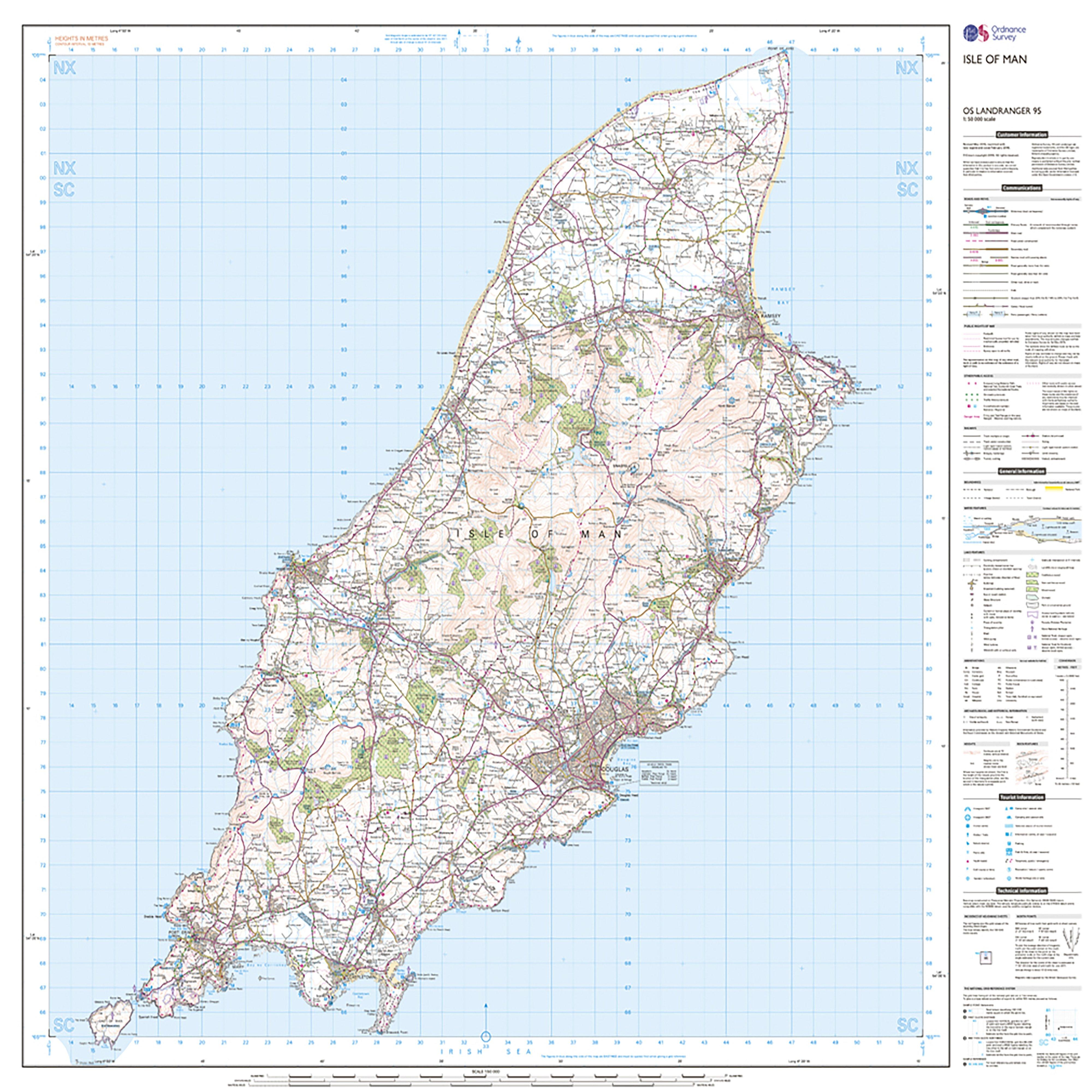 Landranger Active 95 Isle of Man Map With Digital Version