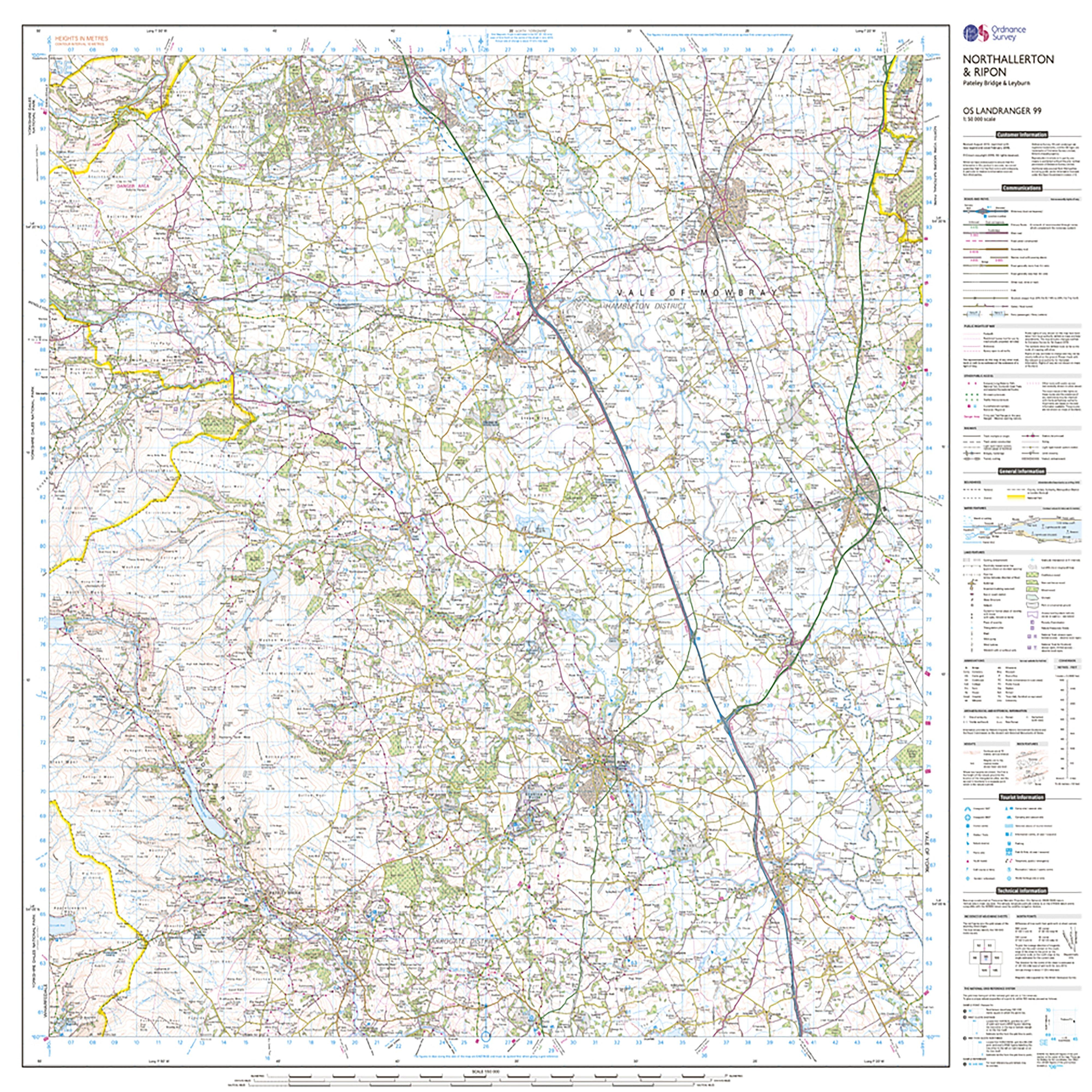 Landranger Active 99 Northallerton Ripon Pateley Bridge Leyburn Map With Digital Version