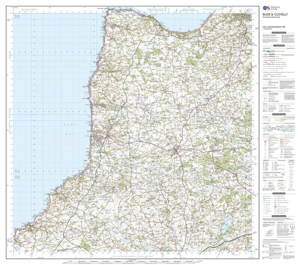 Landranger 190 Bude & Clovelly, Boscastle & Holsworthy Map With Digital Version
