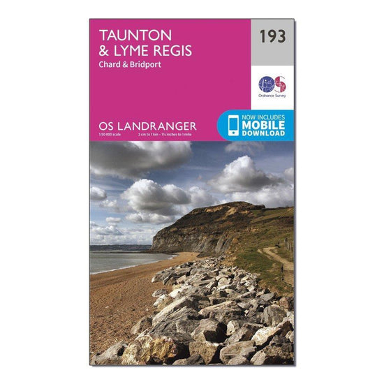 Landranger 193 Taunton & Lyme Regis, Chard & Bridport Map With Digital Vers