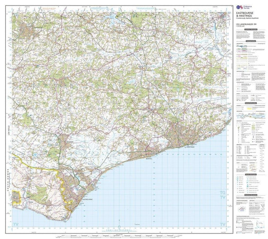 Landranger 199 Eastbourne Hastings Battle Heathfield Map With Digital Version