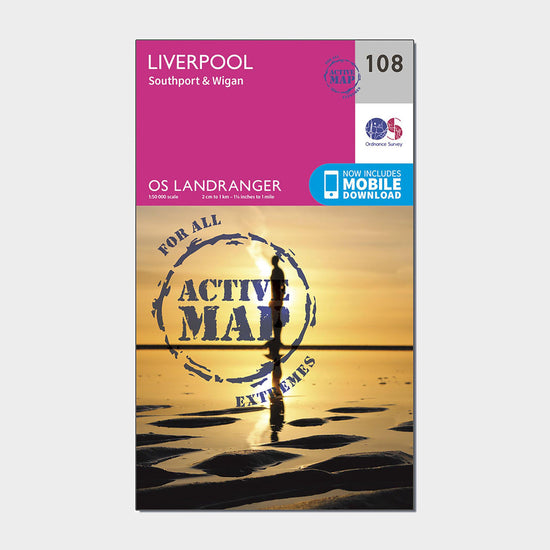 Landranger Active 108 Liverpool Southport Wigan Map With Digital Version