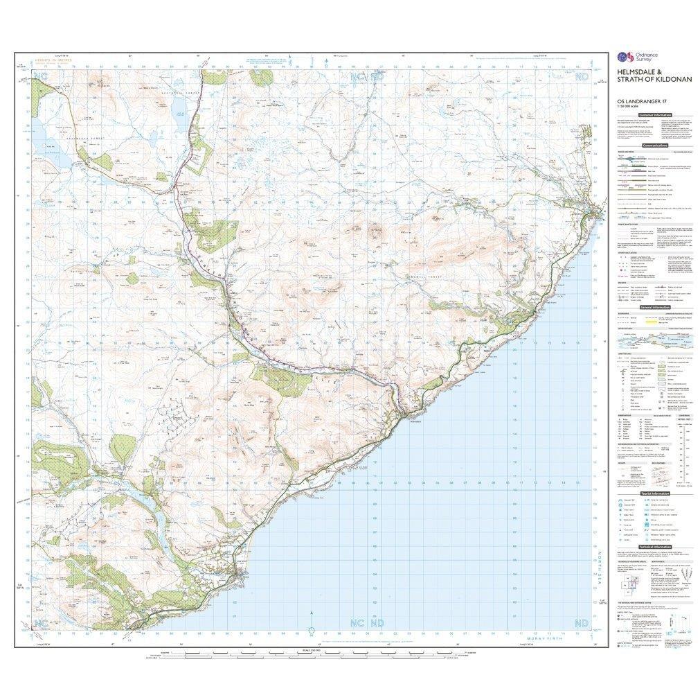 Landranger Active 17 Helmsdale & Strath of Kildonan Map With Digital Version