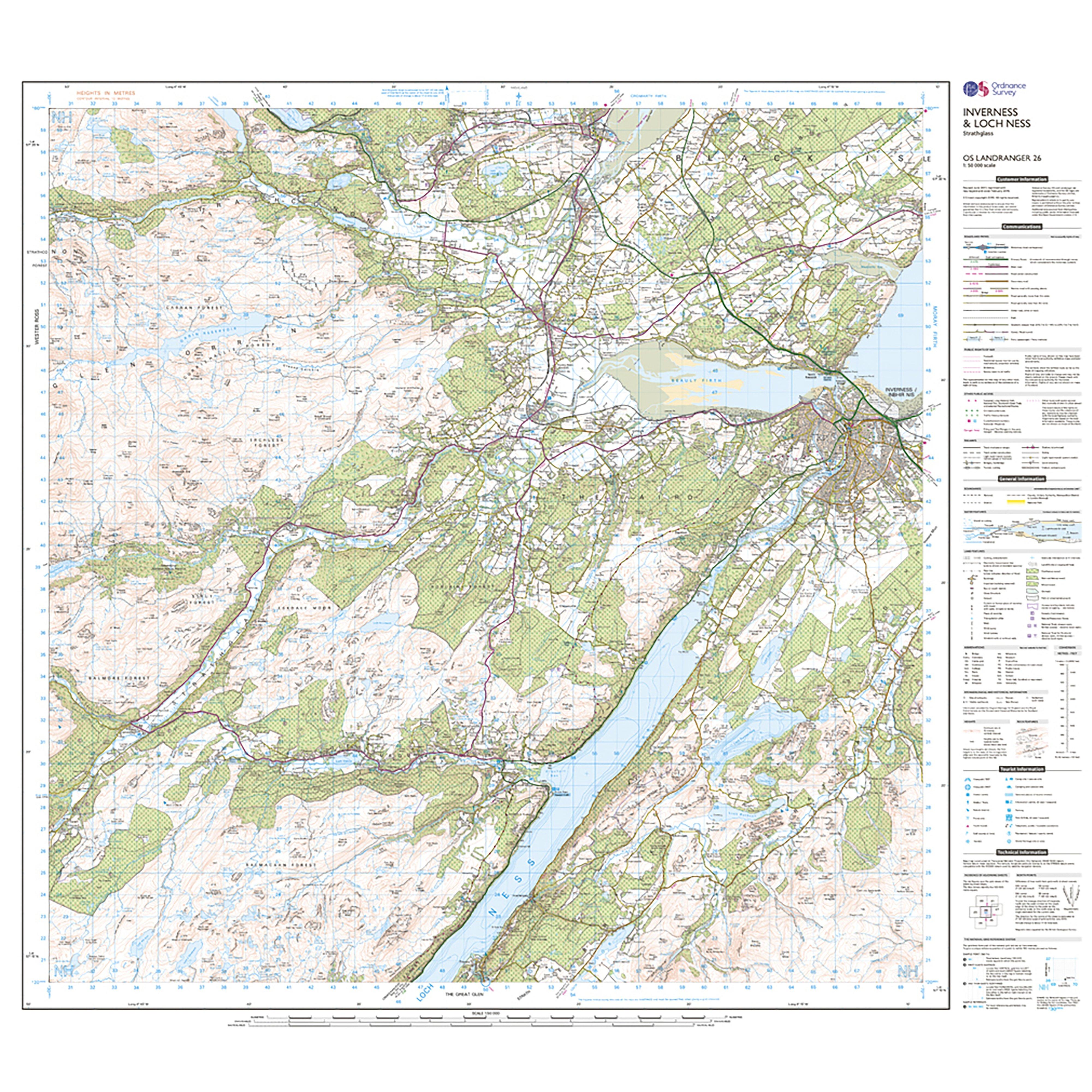 Landranger Active 26 Inverness & Loch Ness, Strathglass Map With Digital Version