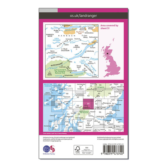 Landranger Active 51 Loch Tay & Glen Dochart Map With Digital Version