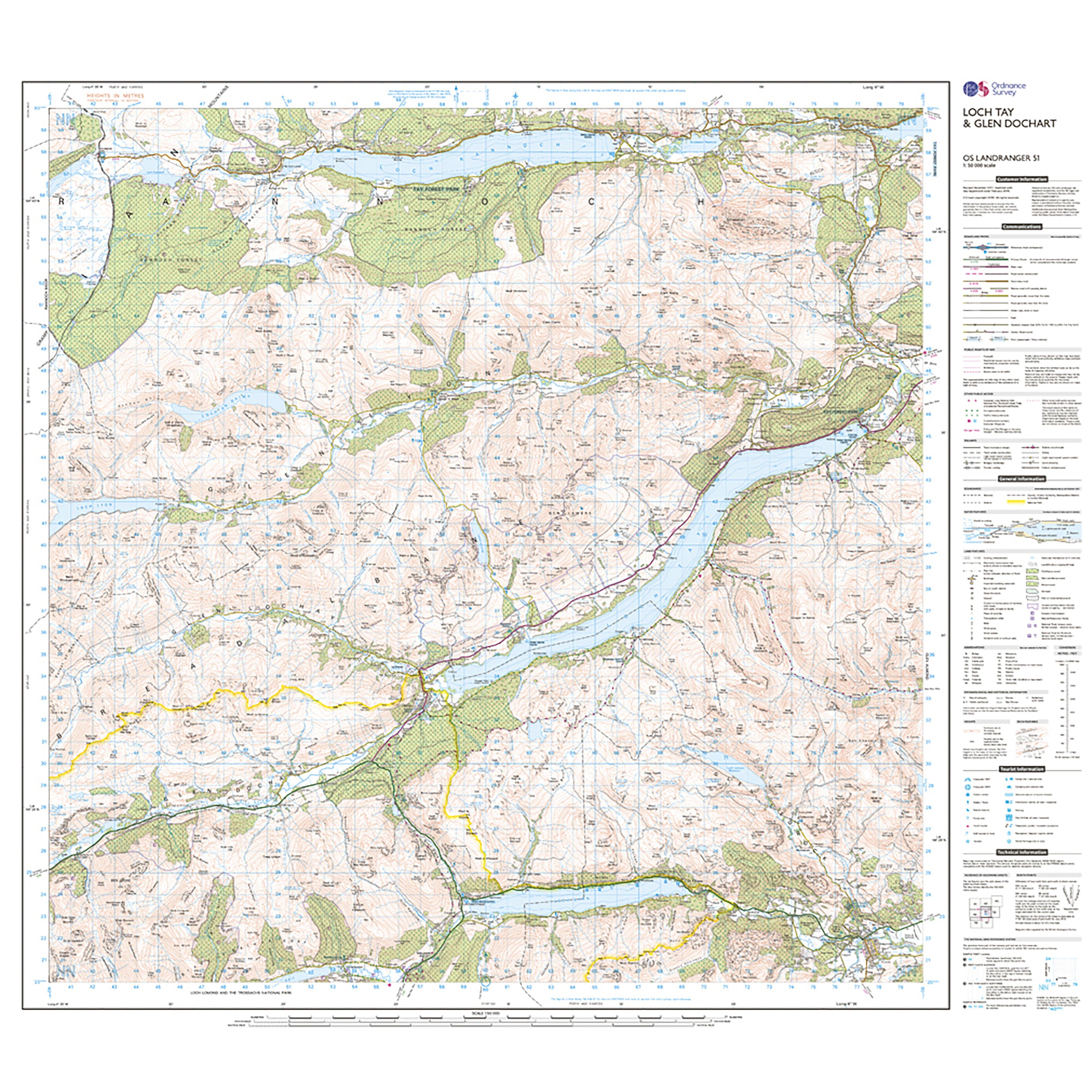 Landranger Active 51 Loch Tay & Glen Dochart Map With Digital Version