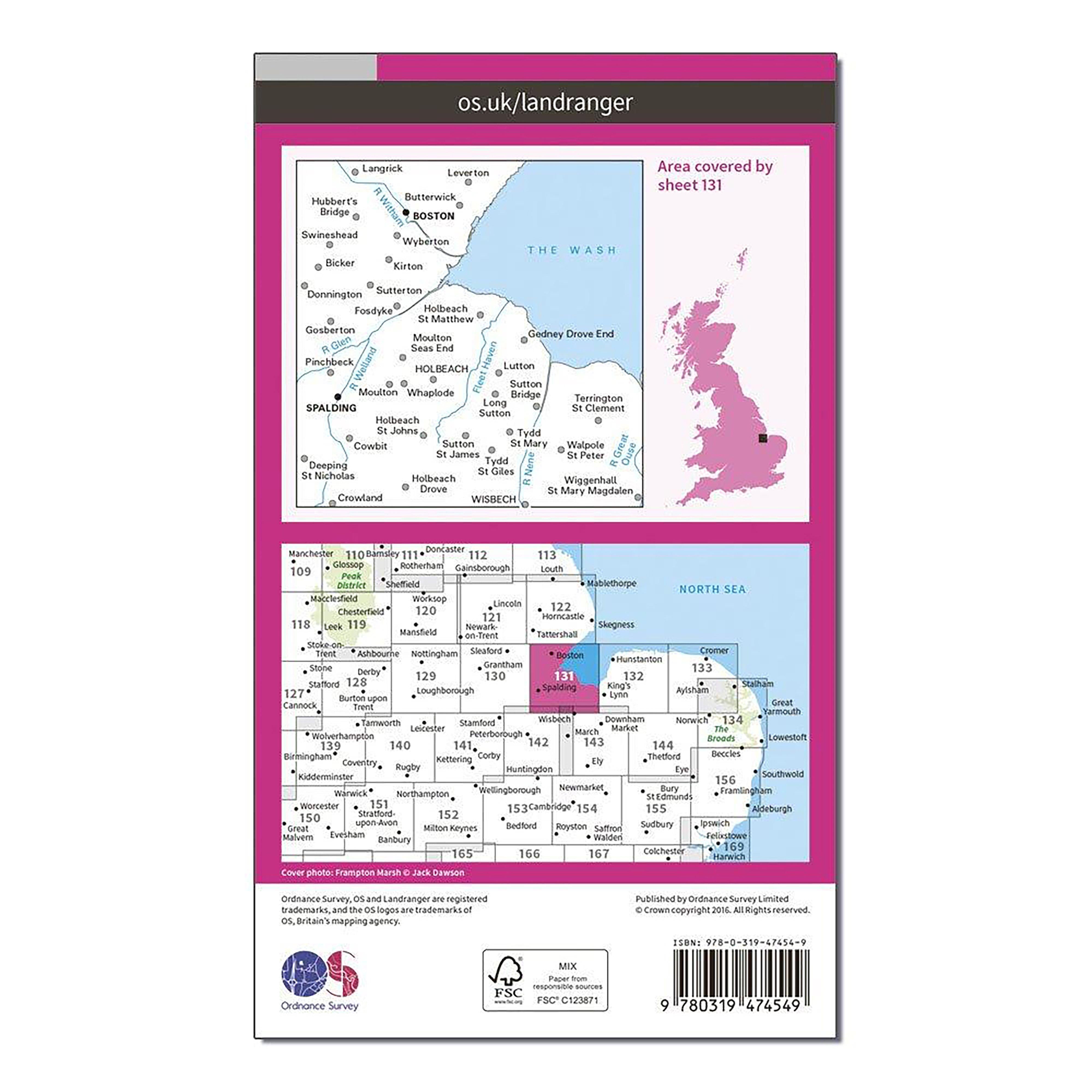 Landranger Active 131 Boston & Spalding Map With Digital Version