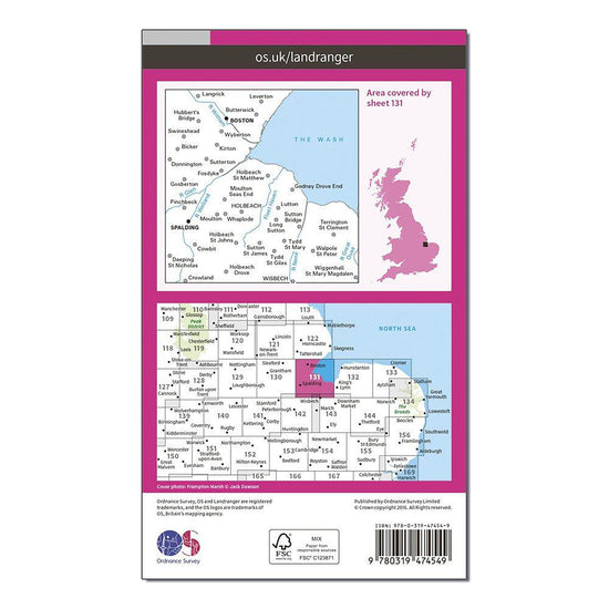 Landranger Active 131 Boston & Spalding Map With Digital Version