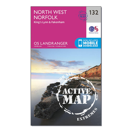 Landranger Active 132 North West Norfolk Kings Lynn Fakenham Map With Digital Version