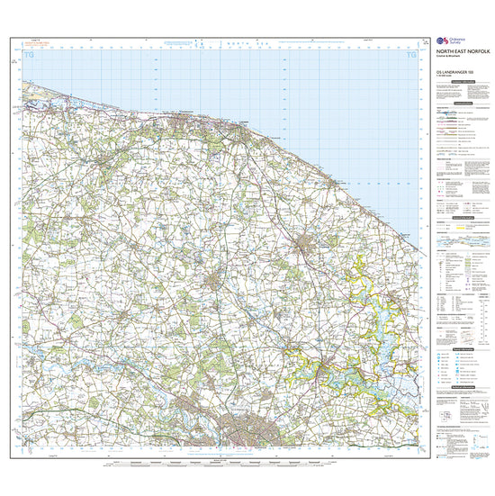 Landranger Active 133 North East Norfolk, Cromer & Wroxham Fakenham Map With Digital Version