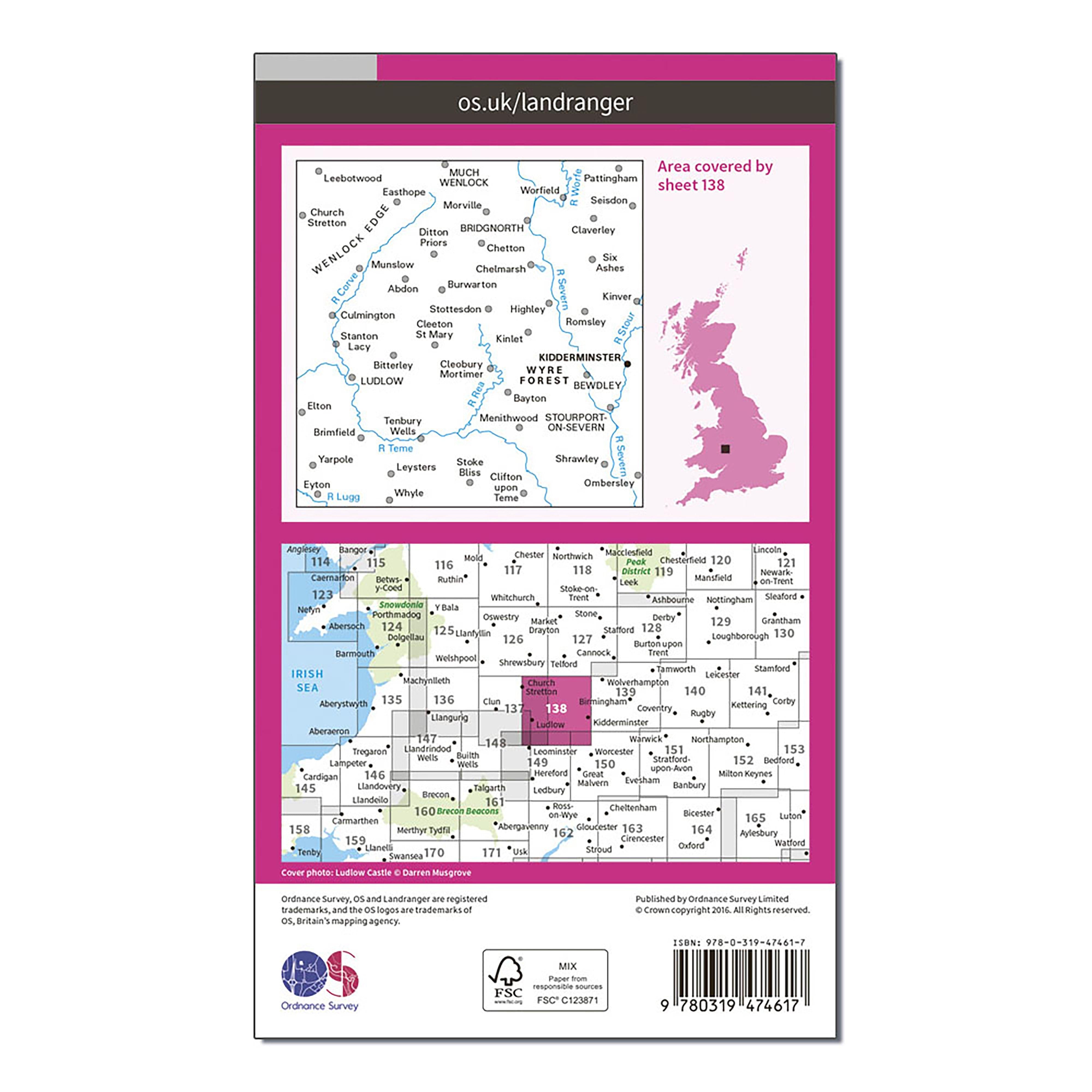 Landranger Active 138 Kidderminster & Wyre Forest Map With Digital Version