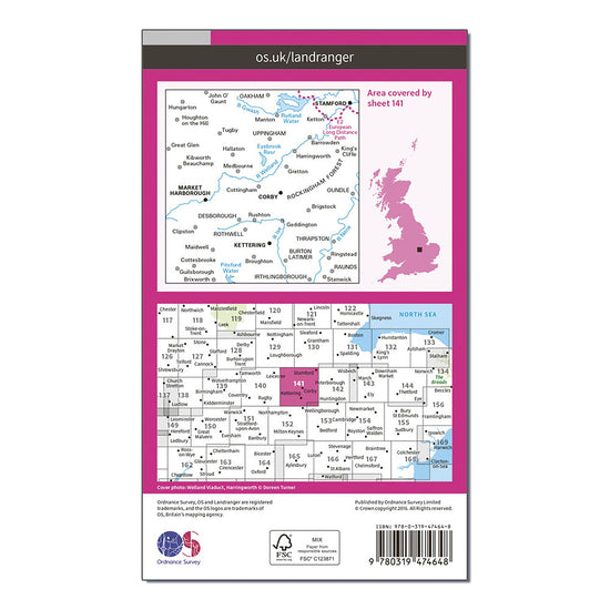 Landranger Active 141 Kettering & Corby Map With Digital Version