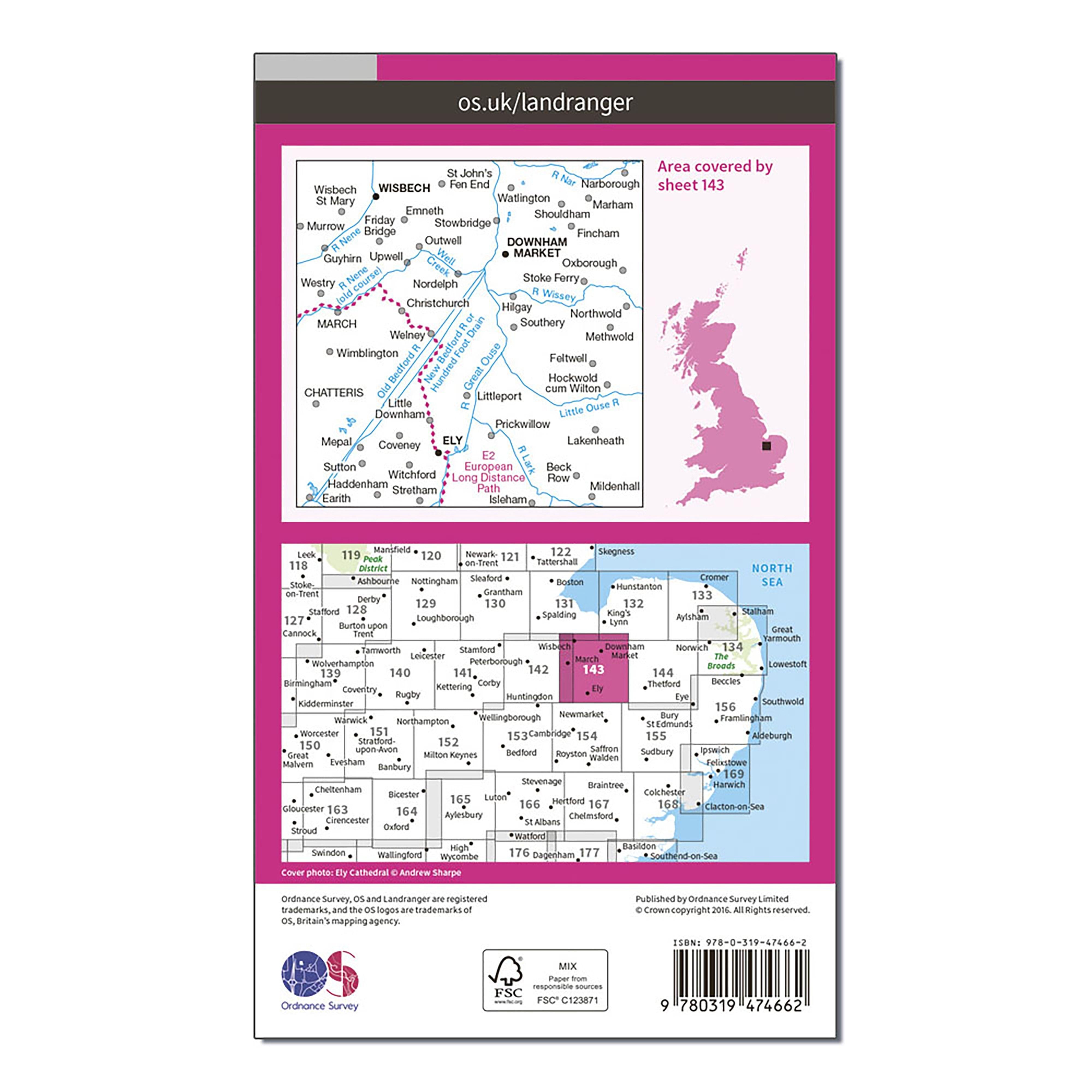 Landranger Active 143 Ely & Wisbech, Downham Market Map With Digital Version