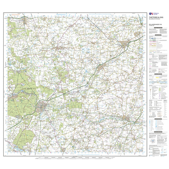 Landranger Active 144 Thetford & Diss, Breckland & Wymondham Map With Digital Version