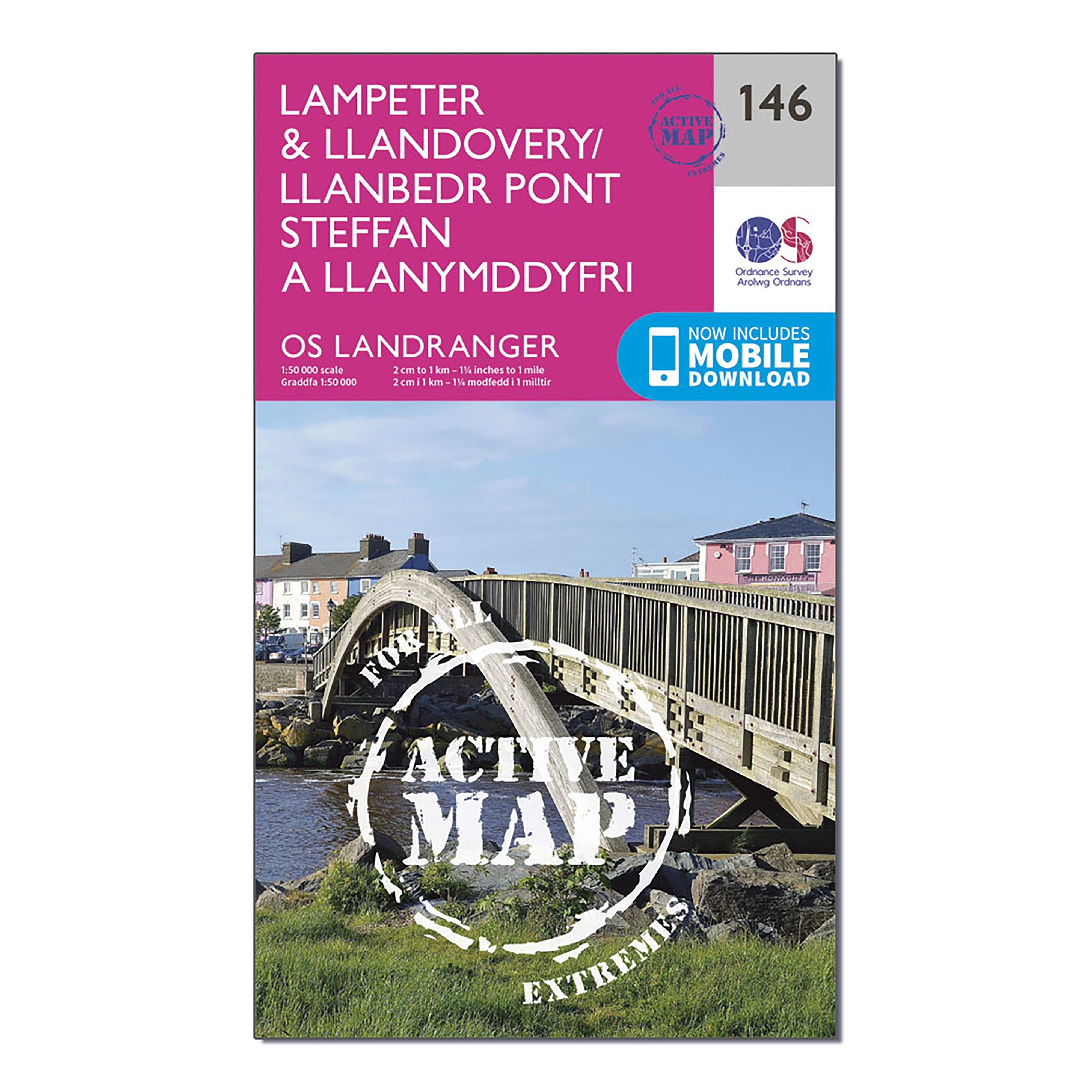 Landranger Active 146 Lampeter Llandovery Map With Digital Version