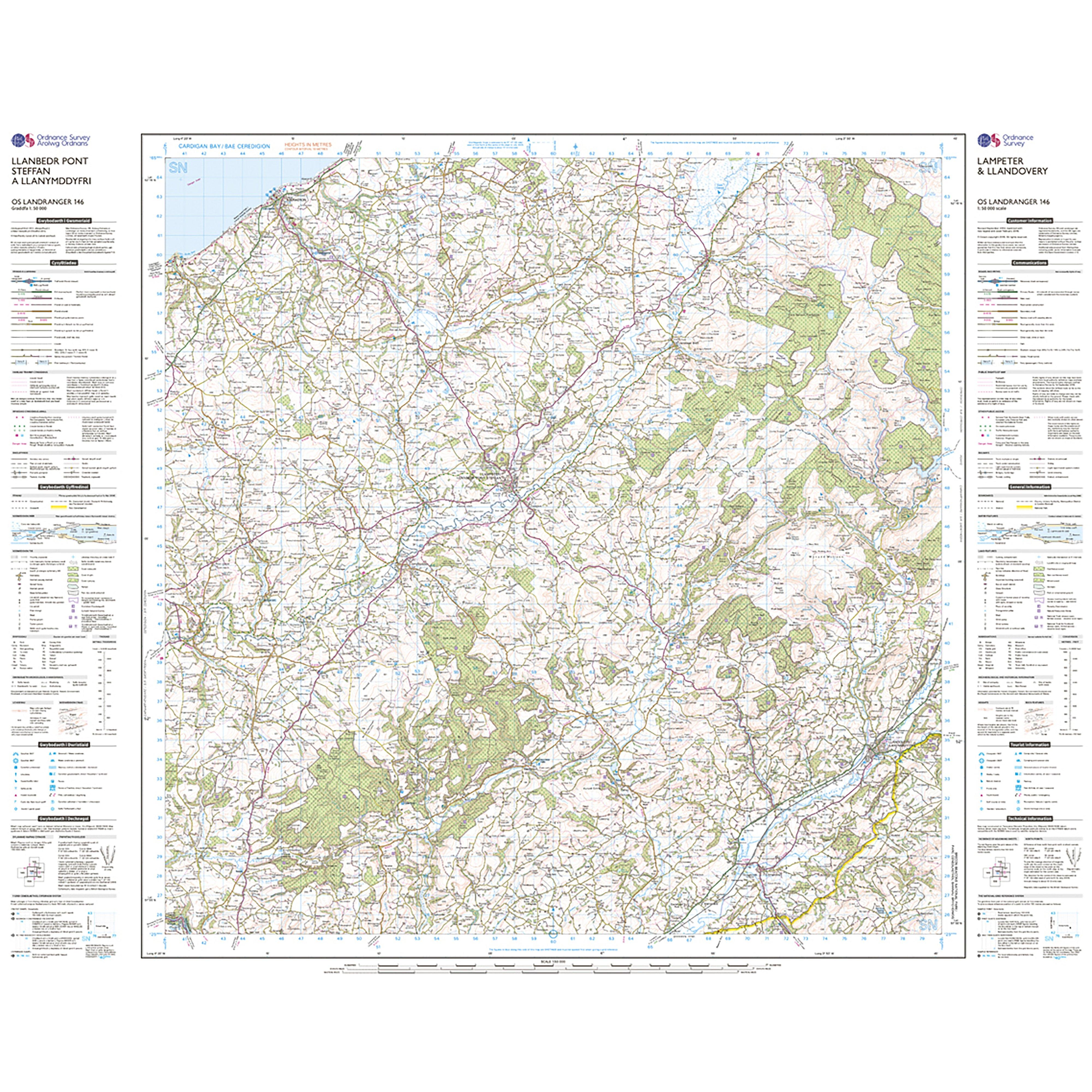 Landranger Active 146 Lampeter Llandovery Map With Digital Version