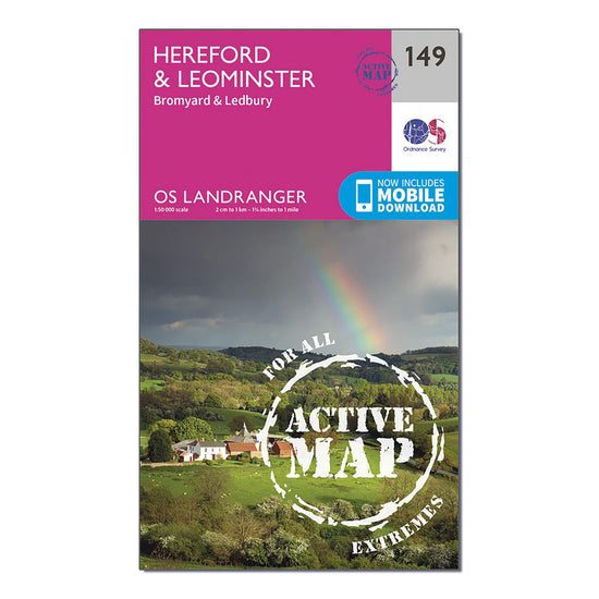 Landranger Active 149 Hereford Leominster Bromyard Ledbury Map With Digital Version