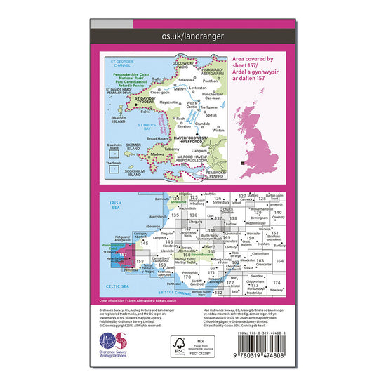 Landranger Active 157 St Davids & Haverfordwest Map With Digital Version
