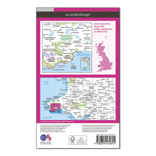 Landranger Active 158 Tenby & Pembroke Map With Digital Version