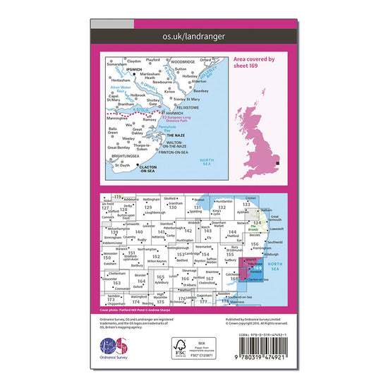 Landranger Active 169 Ipswich, The Naze & Clacton-on-Sea Map With Digital Version