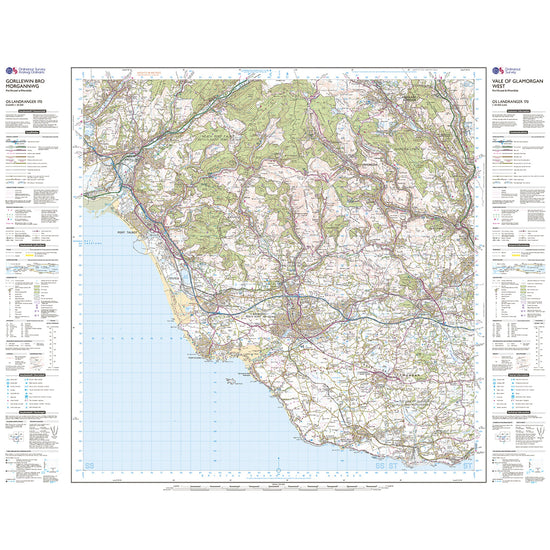 Landranger Active 170 Vale of Glamorgan, Rhondda & Porthcawl Map With Digital Version